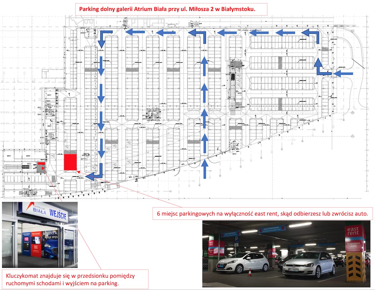 Kluczykomat Atrium Biała wypożyczalnia samochodów Białystok