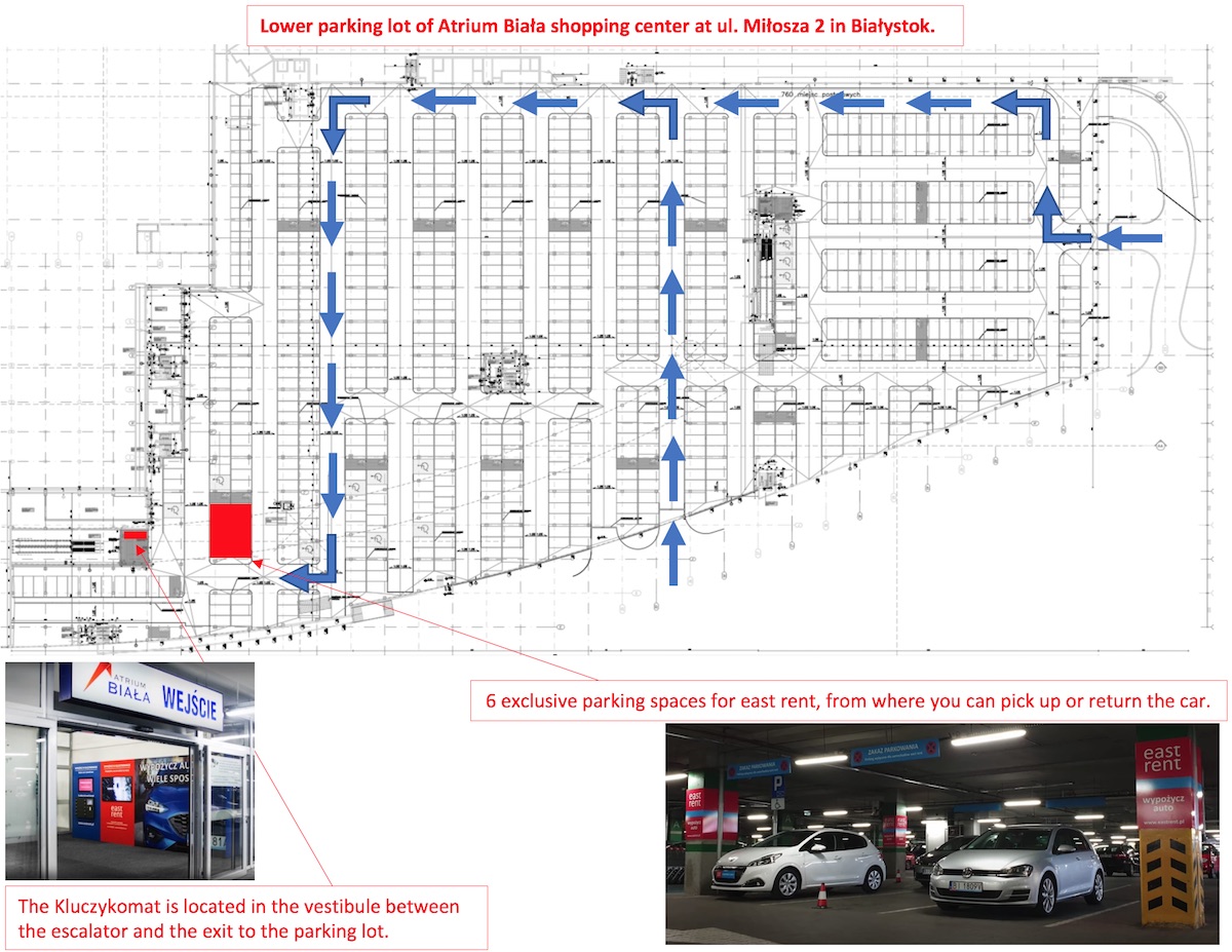 Kluczykomat Atrium Biała wypożyczalnia samochodów Białystok